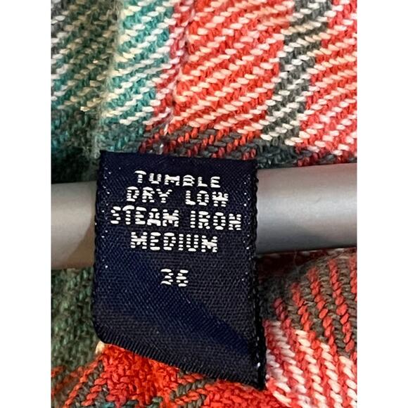 VTG 90s Polo Sport RLX Ralph Lauren Shirt Red Cream Green Plaid Button Down L - Picture 6 of 7